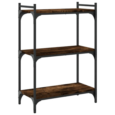 Kirjahylly 3 kerrosta savutammi 60x30x86 cm tekninen puu