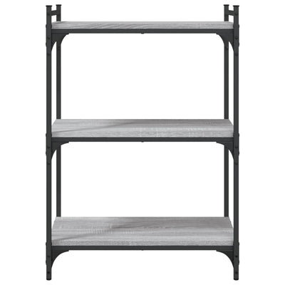 Kirjahylly 3 kerrosta harmaa Sonoma 60x30x86 cm tekninen puu