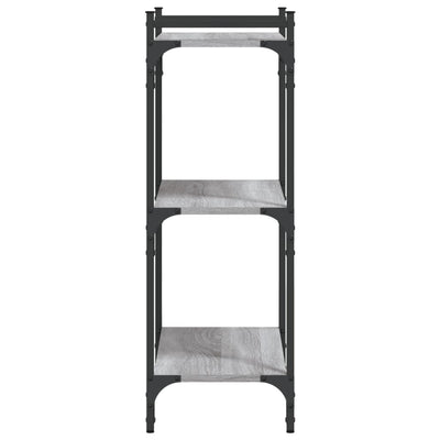 Kirjahylly 3 kerrosta harmaa Sonoma 60x30x86 cm tekninen puu