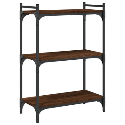 Kirjahylly 3 kerrosta ruskea tammi 60x30x86 cm tekninen puu