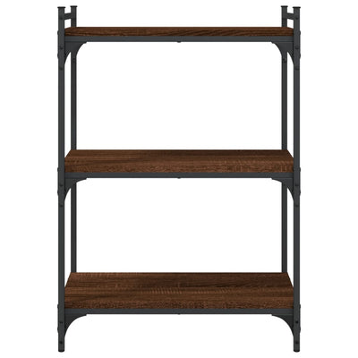 Kirjahylly 3 kerrosta ruskea tammi 60x30x86 cm tekninen puu