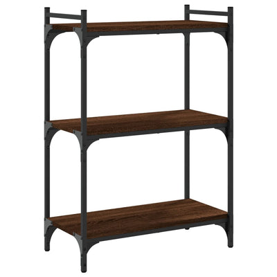 Kirjahylly 3 kerrosta ruskea tammi 60x30x86 cm tekninen puu