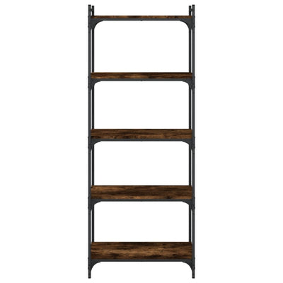 Kirjahylly 5 kerrosta savutammi 60x30x154 cm tekninen puu