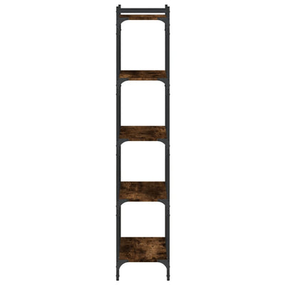 Kirjahylly 5 kerrosta savutammi 60x30x154 cm tekninen puu