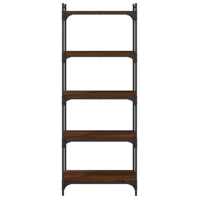 Kirjahylly 5 kerrosta ruskea tammi 60x30x154 cm tekninen puu
