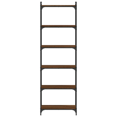 Kirjahylly 6 kerrosta ruskea tammi 60x30x188 cm tekninen puu