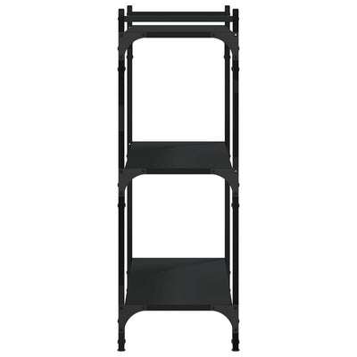 Kirjahylly 3 kerrosta musta 80x30x86 cm tekninen puu