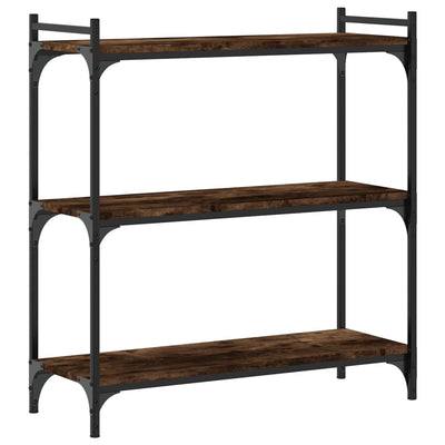 Kirjahylly 3 kerrosta savutammi 80x30x86 cm tekninen puu