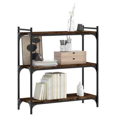 Kirjahylly 3 kerrosta savutammi 80x30x86 cm tekninen puu
