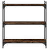 Kirjahylly 3 kerrosta savutammi 80x30x86 cm tekninen puu