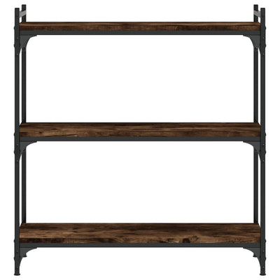 Kirjahylly 3 kerrosta savutammi 80x30x86 cm tekninen puu