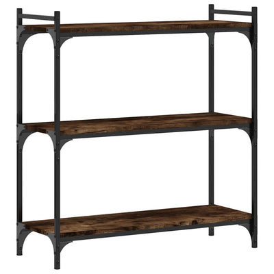 Kirjahylly 3 kerrosta savutammi 80x30x86 cm tekninen puu