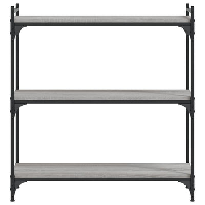 Kirjahylly 3 kerrosta harmaa Sonoma 80x30x86 cm tekninen puu