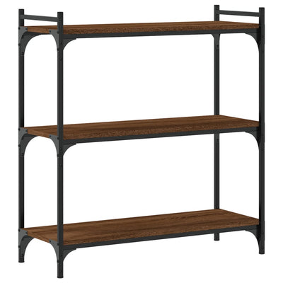 Kirjahylly 3 kerrosta ruskea tammi 80x30x86 cm tekninen puu