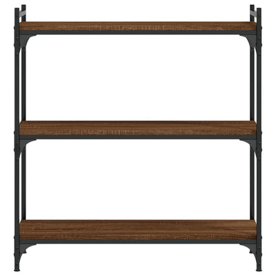 Kirjahylly 3 kerrosta ruskea tammi 80x30x86 cm tekninen puu