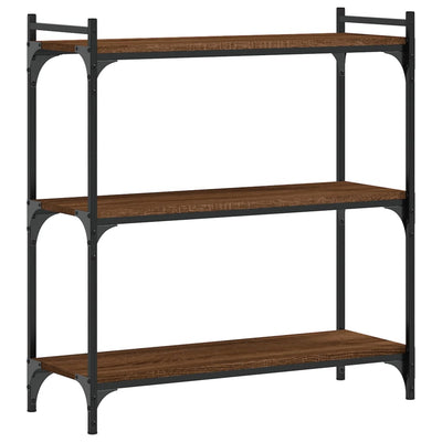 Kirjahylly 3 kerrosta ruskea tammi 80x30x86 cm tekninen puu