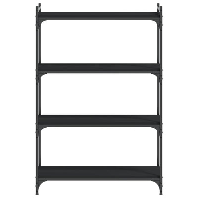 Kirjahylly 4 kerrosta musta 80x30x120 cm tekninen puu
