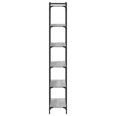 Harmaa kirjahylly Mazer 80x30x188cm (6 kerrosta sonoma puinen)