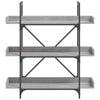 Kirjahylly 3 tasoa harmaa Sonoma 100x33x108,5 cm tekninen puu