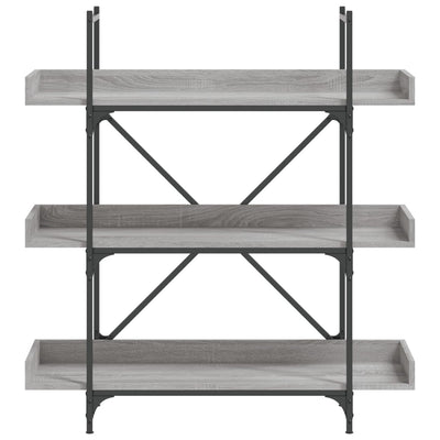 Kirjahylly 3 tasoa harmaa Sonoma 100x33x108,5 cm tekninen puu