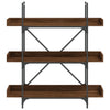 Ruskea tammi kirjahylly Badawy 100x33x108,5cm (3 tasoa, puinen)