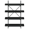 Musta kirjahylly Badawy 100x33x145,5cm (4 tasoa, puinen)