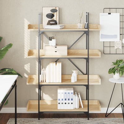 Sonoma-tammi kirjahylly Badawy 100x33x145,5cm (4 tasoa, puinen)