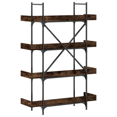 Kirjahylly 4 tasoa savutammi 100x33x145,5 cm tekninen puu