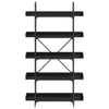 Musta kirjahylly Badawy 100x33x180,5cm (5 tasoa, puinen)