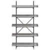 Harmaa kirjahylly Badawy 100x33x180,5cm (5 tasoa sonoma puinen)