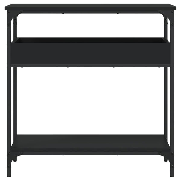 Konsolipöytä hyllyllä musta 75x29x75 cm tekninen puu
