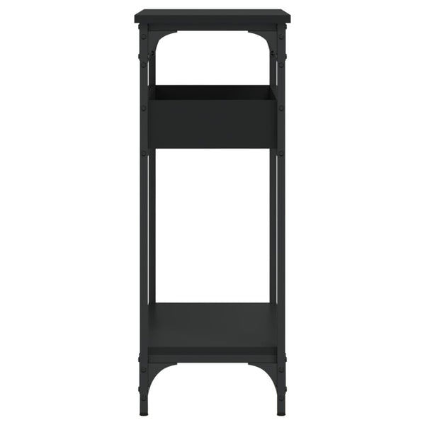 Konsolipöytä hyllyllä musta 75x29x75 cm tekninen puu