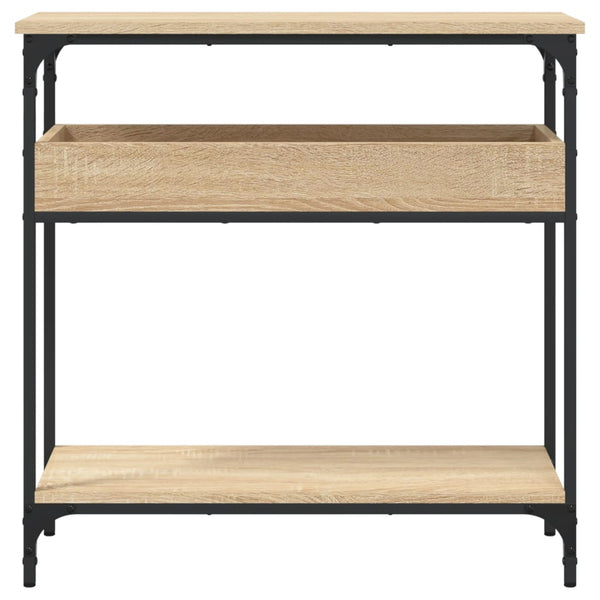 Konsolipöytä hyllyllä Sonoma-tammi 75x29x75 cm tekninen puu
