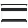 Musta konsolipöytä hyllyllä Ezre 100x29x75cm (puinen)