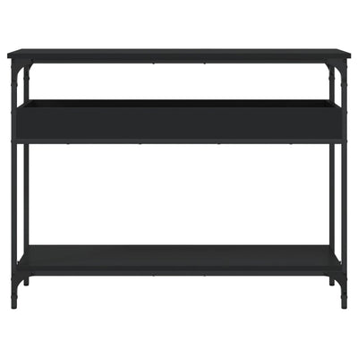 Konsolipöytä hyllyllä musta 100x29x75 cm tekninen puu