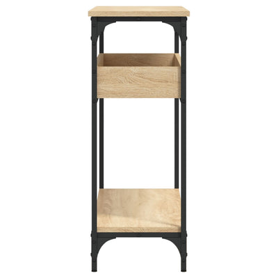 Sonoma-tammi konsolipöytä hyllyllä Ezre 100x29x75cm (keinopuu)