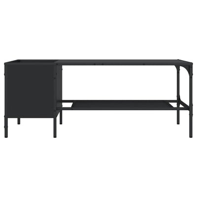 Sohvapöytä telineellä musta 100x51x40 cm tekninen puu