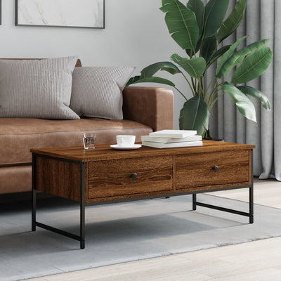 Sohvapöytä ruskea tammi 101x49x39,5 cm tekninen puu