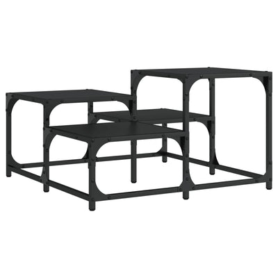 Sohvapöytä musta 68x68x40 cm tekninen puu