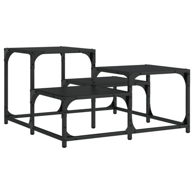 Sohvapöytä musta 68x68x40 cm tekninen puu