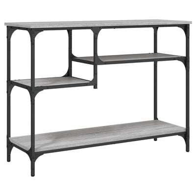 Konsolipöytä hyllyillä harmaa Sonoma 100x35x75 cm