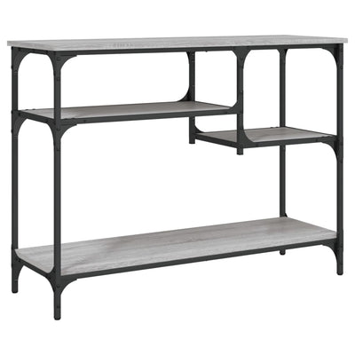 Konsolipöytä hyllyillä harmaa Sonoma 100x35x75 cm
