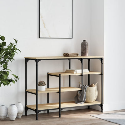 Konsolipöytä hyllyillä Sonoma-tammi 100x35x75 cm