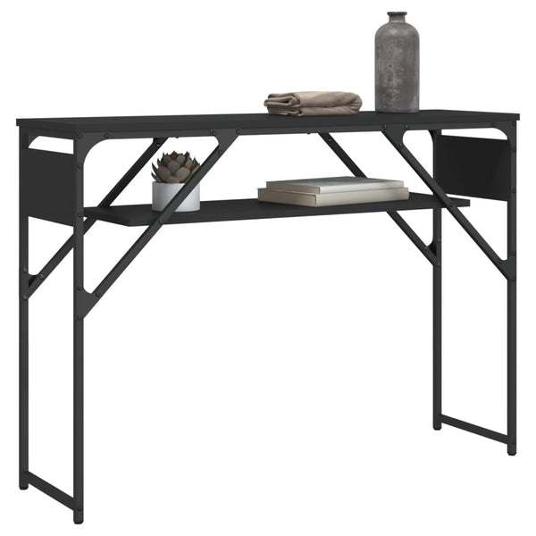 Konsolipöytä musta 105x30x75 cm tekninen puu
