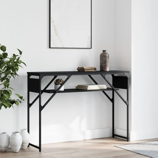 Konsolipöytä musta 105x30x75 cm tekninen puu
