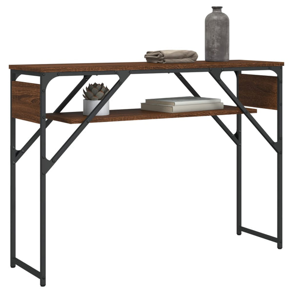 Konsolipöytä ruskea tammi 105x30x75 cm tekninen puu