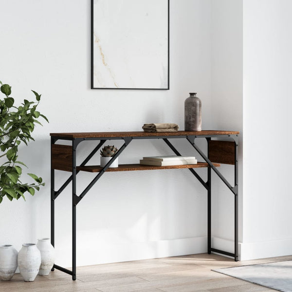 Konsolipöytä ruskea tammi 105x30x75 cm tekninen puu
