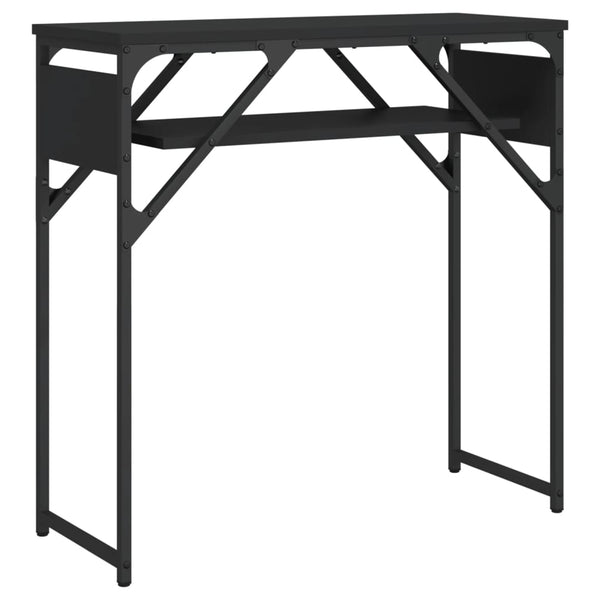 Konsolipöytä hyllyllä musta 75x30x75 cm tekninen puu