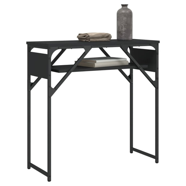 Konsolipöytä hyllyllä musta 75x30x75 cm tekninen puu