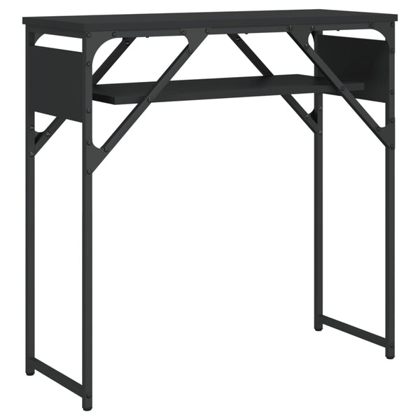 Konsolipöytä hyllyllä musta 75x30x75 cm tekninen puu